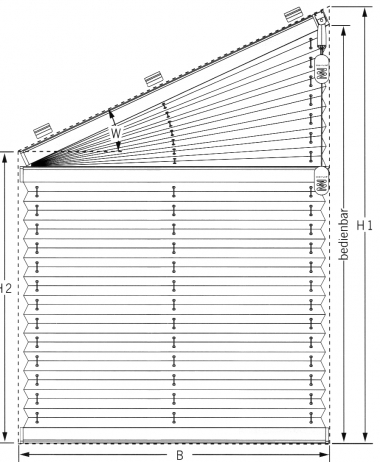 Cosiflor Plissee, F1 schräg freihängend