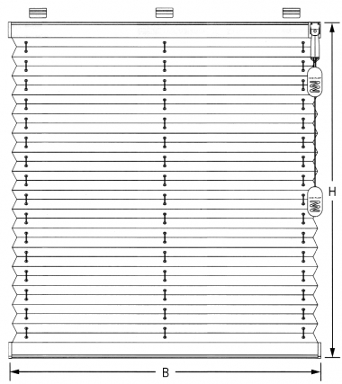 Cosiflor Plissee, Typ F1 oder F2 freihängend